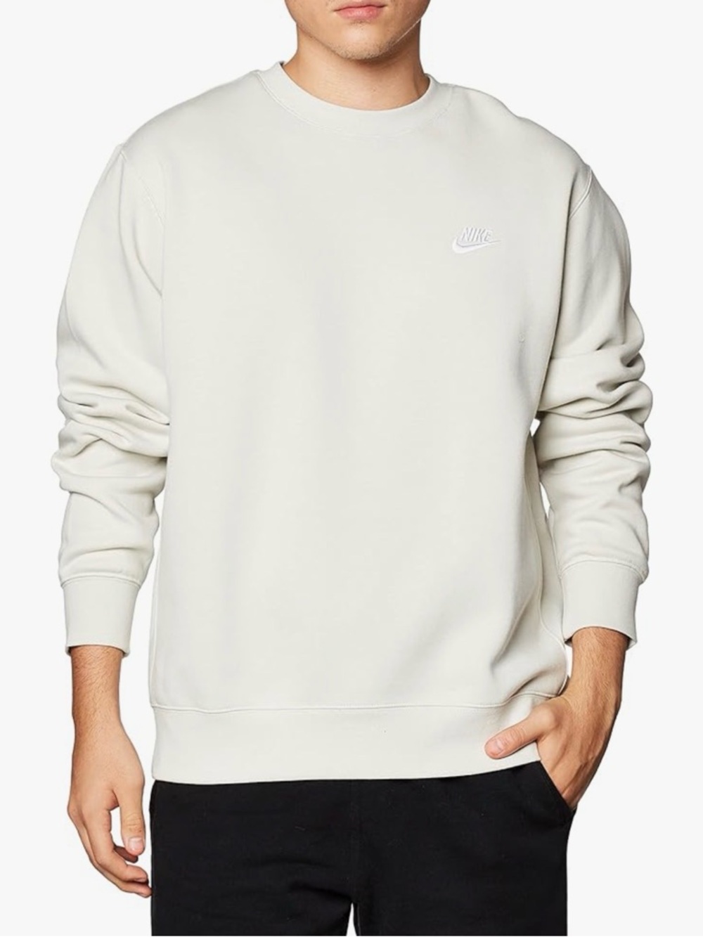 Nike Men's Cream Fleece Crewneck Men’s XL BV2662-133